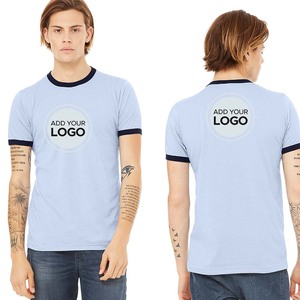 Pima 100% coton Jersey gros personnalisé hommes t-shirt 180g mince lâche DTG impression broderie à manches courtes sonnerie t-shirts - Product Image 6