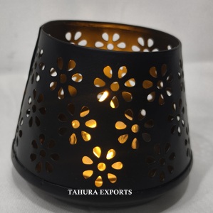 Metal Net <b>Candle</b> <b>Holder</b> With Open Design For Soft Candlelight In Bedrooms Living Rooms Dining Tables Or <b>Outdoor</b> Garden Areas - Product Image 4
