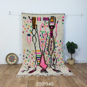 Alfombras de Lana Hechas a Mano Marroquíes, Auténticas Alfombras Bereberes, Lana Natural, Artesanía Artesanal, Tamaño y Colores Personalizables, Alta Calidad - Product Image 1