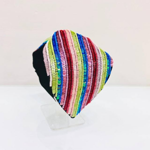 Multicolored <b>Headband</b> For Girls And <b>Women</b> With Decorative Pearl And Beaded Stylish Appearance - Product Image 6