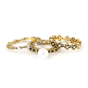 Bague fantaisie en pierre pour femme - Dorée - Product Image 1