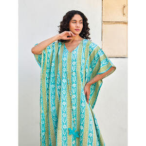 Caftán Maxi Floral de Algodón Mahal para Fiestas - Product Image 6