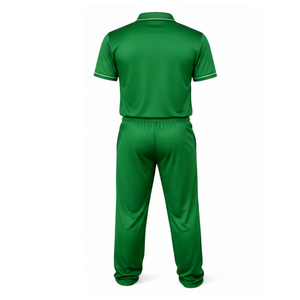 Uniforme de cricket vert à forte demande, maillot de cricket respirant sublimé à motif en V pour hommes et ensemble de pantalon uni - Product Image 2