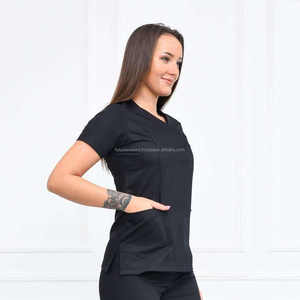 Service OEM Vente en Gros Uniformes Médicaux Douces Offre Spéciale Femmes Ensembles Uniformes Unisexe Col Montant Manches Courtes - Product Image 4