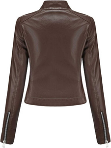 2025-26 Nuevas prendas de vestir cortas de cuero a prueba de viento con estilo Chaquetas de cuero para mujer Chaqueta de cuero de manga larga al mejor precio - Product Image 5