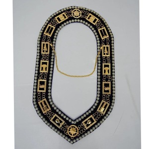 Collar de Cadena OES, Distintivo de la Orden Masónica de la Estrella del Este, de Alta Calidad, con Lentejuelas Púrpuras, Magnético, para Coser, con Baño Metálico - Product Image 1