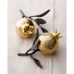 Conjunto de molinillo de sal y pimienta de diseñador de Granada de Metal resistente de calidad superior chapado en oro con aspecto atractivo más demandado - Product Image 1