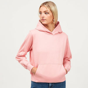 Sweat à capuche court pour femme 100% coton Streetwear Fashion Cropped Fit Casual Pullover Soft Fleece women's hoodies Custom Clothing - Product Image 3