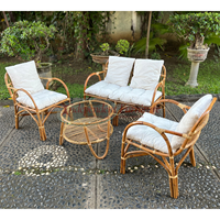 Ensemble de meubles d'extérieur en rotin naturel pour jardin, résistant aux intempéries, pour salon, maison, patio, complexe hôtelier, cour et parc - Vente en gros