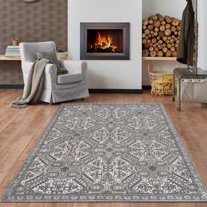 Tapis de couleur neutre, tapis imprimé moderne pour la maison, tapis bohème pour salon, tapis en chenille - Product Image 1