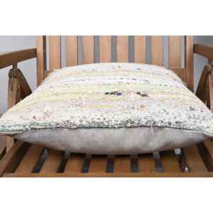 Alfombra Decorativa de Lana Beige de 18x18 Pulgadas, Estilo Kantha, Vintage, Floral, Bordada, Tejida, Antideslizante, Ecológica, Extraíble, Lavable, con Cierre - Product Image 5