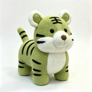 Peluche tigre au crochet personnalisée, amigurumi tigre fait main, animal en peluche tricoté, tigre en crochet doux, peluche tigre pour bébé, sûr pour les bébés. - Product Image 6