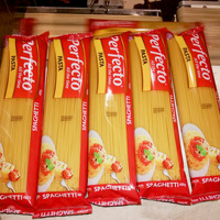 Spaghetti séchés Perfecto de qualité italienne 400g, directement de l'usine égyptienne, certifiés ISO 9001:2015 et HALAL, haute qualité, en vrac (sac/boîte)