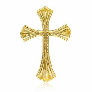 JEWELSPAARK Collar con Colgante de Cruz de Diamantes Naturales Blancos de Corte Redondo de 1.07 Ct, Oro Amarillo, Estilo Religioso para Aniversario de Bodas - Product Image 2