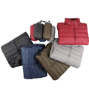 Veste d'hiver ultra-légère pour hommes avec col montant coupe-vent en tissu mat et manteau à plumes Vêtements chauds portables - Product Image 5