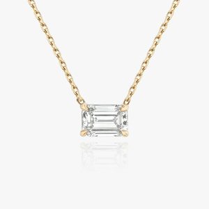 Collar con Colgante de Diamante Moissanita de Plata 925 con Solitario de Cúpula Personalizado para Mujer - Product Image 2