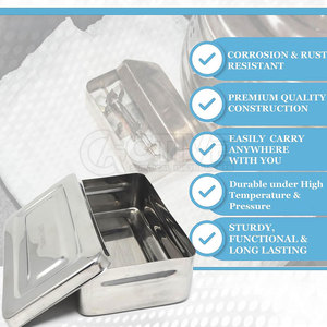 Caja de esterilización de acero inoxidable para instrumentos quirúrgicos, caja de esterilización segura para autoclave CE - Product Image 6