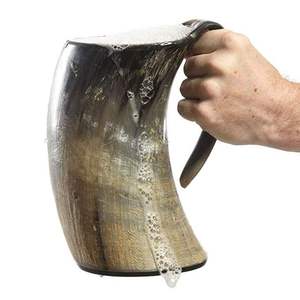 Mug en corne de buffle naturelle de qualité supérieure avec poignée, style ange, fait main, durable, pour la bière, le vin, la hydromel, la bière artisanale, chopes en corne - Product Image 5