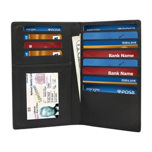 Minimalist <b>RFID</b> Passport <b>Wallet</b> <b>for</b> <b>Men</b>-Genuine Leather Front Pockets Black - Product Image 3