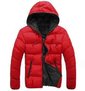 Vêtements d'extérieur coupe-vent chauds avec logo personnalisé, manteaux d'hiver en duvet matelassés à capuche pour hommes, veste rembourrée en coton et bouffante - Product Image 1