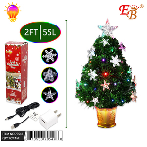 Di alta qualità 2FT/55T USB LED albero di natale fiocco di neve fiore stella personalizzabile 3ft 4ft decorazione per la casa in piedi albero artificiale - Product Image 1