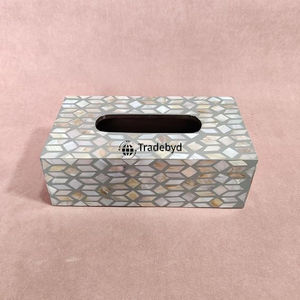 Portapañuelos de Papel con Incrustaciones de Madera Tallada a Mano con Diseño Floral de Primera Calidad para Mesas de Dormitorio y Sala de Estar Tradebyd - Product Image 3