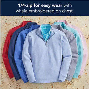 OEM logotipo personalizado sólido manga larga cuello alto media cremallera 100% algodón sudaderas para hombres media cremallera sudaderas - Product Image 5