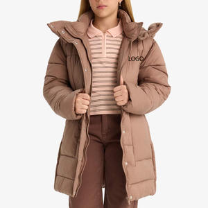 แจ็กเก็ตมีฮู้ดยาวผ้าโพลีเอสเตอร์มีฮู้ดคอตั้ง/มีกระเป๋าข้างแบบรูดซิปเหมาะสำหรับหน้าหนาวและ2026แบบปรับได้ - Product Image 1