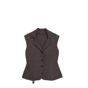 Chaleco de Punto Vintage para Mujer, Otoño 2026, Nuevo Estilo, Cuello Solapa, Sin Mangas, Casual, Versátil, Poliéster/Algodón - Product Image 3