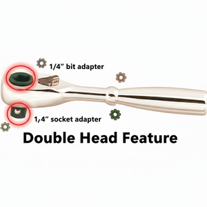 Poignée à cliquet courte double extrémité DIY OEM/ODM Fabriqué à Taïwan 72T X 90mmL ITA Tools - Product Image 2