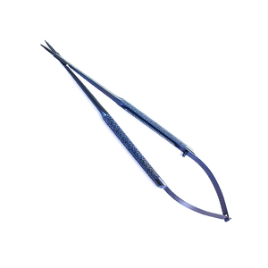 Ciseaux micro-chirurgicaux de couleur bleu titane, ciseaux de dissection à pointe fine multi-usages pour instruments de microchirurgie de précision - Product Image 1