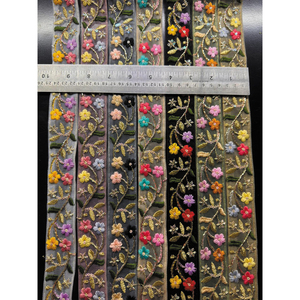 Dentelle en gros de marque Honey Lace, moderne et traditionnelle, brodée de sequins à motif floral, tissu en dentelle multicouche, élégante pour mariage nuptial - Product Image 1