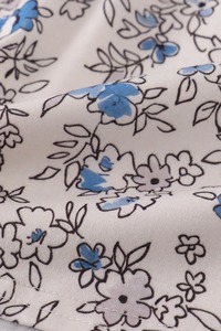 ชุดที่สง่างามสำหรับเด็กผู้หญิงชุดกางเกงมีระบายพิมพ์ลายดอกไม้วินเทจสีฟ้าพร้อมเสื้อแขนยาวที่เข้ากับสไตล์สำหรับเด็ก - Product Image 3