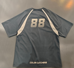 Clothing Manufacturer Custom Men Oversized Boxy Sporty T-<b>shirt</b> Soccer Jersey Absorb Sweat Fabric Screen Printing <b>Patchwork</b> Mesh - Product Image 2