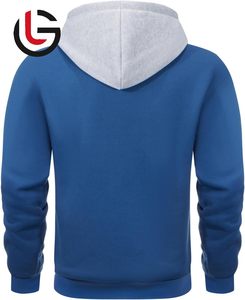 Sudadera con capucha de lana de algodón 100% estilo Vintage azul cielo para hombre invierno cálido sin forro cómodo y elegante características personalizadas capucha - Product Image 3