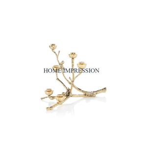 Decoración de la boda Artículos de mesa Portavelas de suelo Mármol sólido y metal Restaurante y hoteles Candelabros de iluminación - Product Image 2