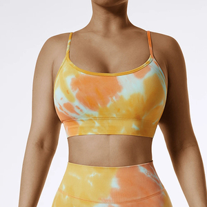 Sujetador deportivo Sexy Tie Dye para mujer, sujetadores envolventes transpirables a prueba de golpes, Top corto para correr, Fitness, Yoga - Product Image 3