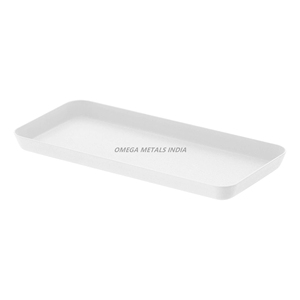 Plateau de service carré blanc fait main avec finition lisse et design minimaliste parfait pour la décoration intérieure élégante et divertissant - Product Image 2