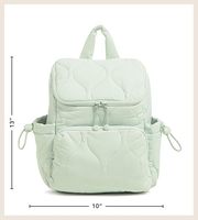 Sac à dos matelassé en nylon pour femme, design puffer, léger, vert sauge, imperméable, sac de voyage tendance pour filles