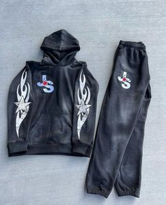 Chándal con logotipo personalizado unisex con cremallera y parche desgastado para correr 100% algodón estilo vintage de talla grande térmico para hombres - Product Image 4