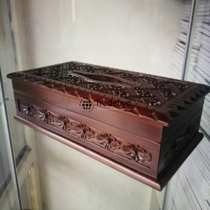 Premium Engraved <b>Floral</b> Pattern Carved Wooden Tissue <b>Box</b> & Holder for Dining Room and Bedroom Tradebyd - Product Image 4
