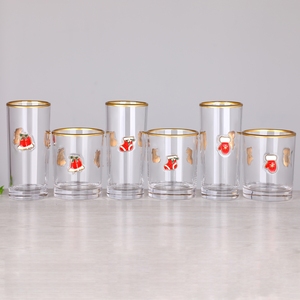 Sẵn Sàng Để Tàu Giáng Sinh Trái Cây Lớn 3D Men Đính Motif Vàng Rim Highball Mát Đôi Cũ Fashioned Đá Cốc Thủy Tinh - Product Image 4