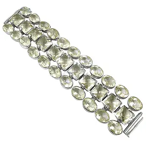 Women's Rhodium & <b>Gold</b> Plated <b>Bracelet</b> with Citrine Topaz Diamond Pearl Gemstones <b>Rose</b> <b>Gold</b> Material Mainly for Branded Jewelry - Product Image 2