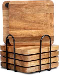 Elegant Walnut Wood Coasters Handcrafted Table Decoration for Home Sophisticated Wooden Mats & Pads - Product Image 2