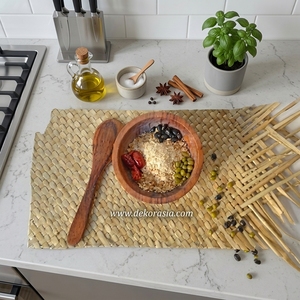 Mini ensemble de vaisselle en bois de teck Vintage 3-4 pouces Dia bol en bois assiette écologique personnalisé bols en bois de service pour la cuisine - Product Image 6
