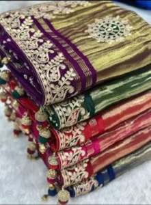 Sari en soie classique traditionnel brodé, broderie de qualité supérieure pour l'exportation, sari en soie pure à prix de gros par le fournisseur - Product Image 2