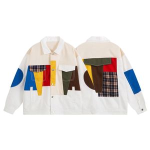 Contrast Patchwork Loose Coat Spring Fashion Brand Trend Design Handsome Senior Casual <b>Denim</b> <b>Jacket</b> - Product Image 3