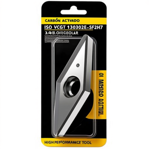 Inserto de Torneado Indexable ISO VCGT 130302E-SF2HF7, Color Plateado, Diámetro del Orificio 3.4mm, Paquete de 10, Herramienta de Alto Rendimiento - Product Image 2