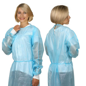 Bata de aislamiento médico desechable ecológica no tejida impermeable protectora de manga larga soldada para laboratorio de clínica de Hospital - Product Image 1