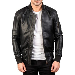 Chaqueta de Cuero Recubierto de Alta Calidad, 100% Piel de Vaca, Cuello Alto, Estilo Vintage con Capucha para Hombre - Product Image 1